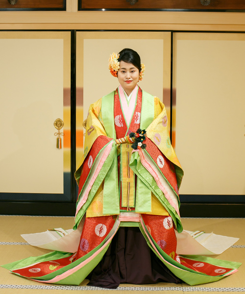 13SD SD 十二単 平安衣裳 時代衣裳 婚礼 ディーラー様製 冠 扇